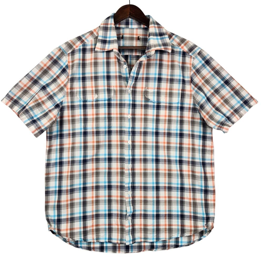 R.M. Williams Button-Down Shirt Men’s SZ XL Multicolor Plaid Short Sleeve Cotton